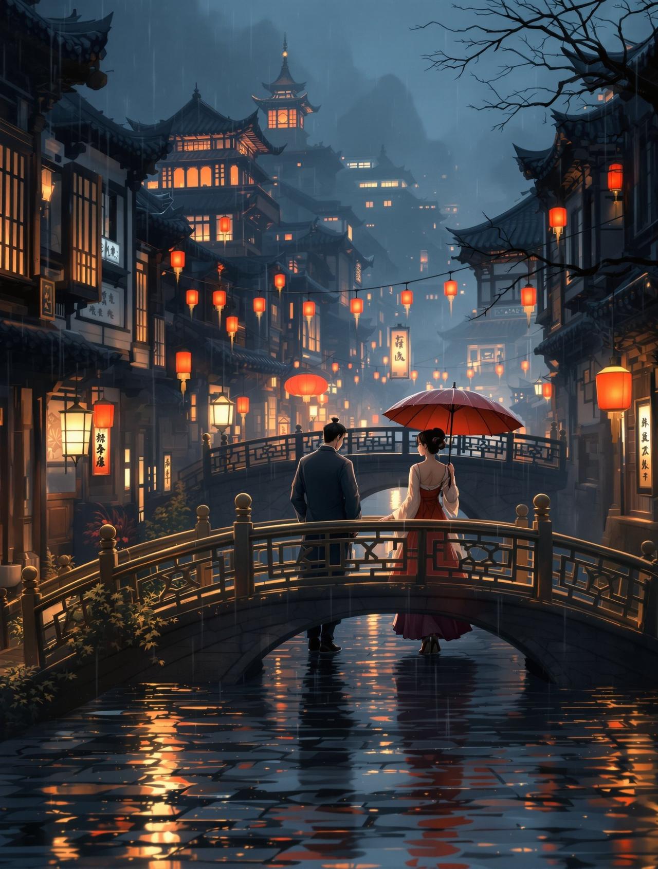 78动漫高达 - 长安夜雨：千年长安，一场雨困住了两个人